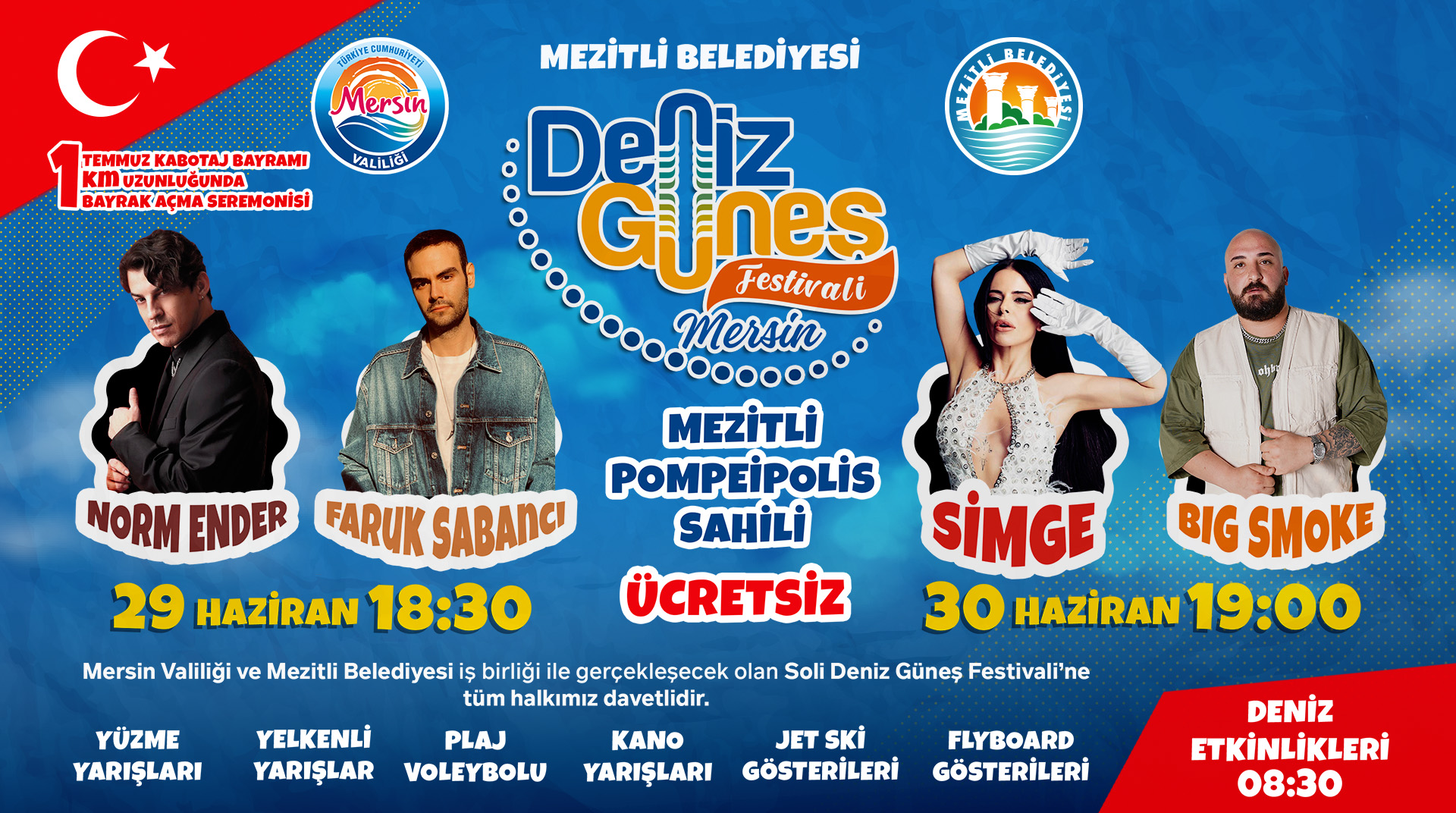 MEZİTLİ’DE DENİZ GÜNEŞ FESTİVALİ COŞKUSU BAŞLIYOR!